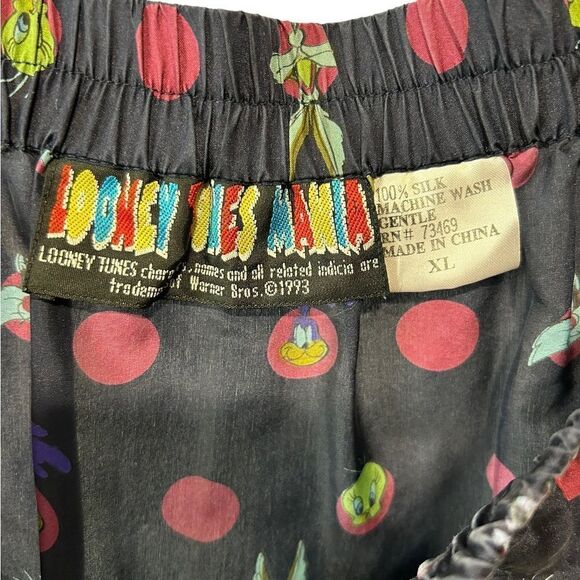 Vintage Looney Tunes Mania Navy Silk Boxers - Picture 2 of 5